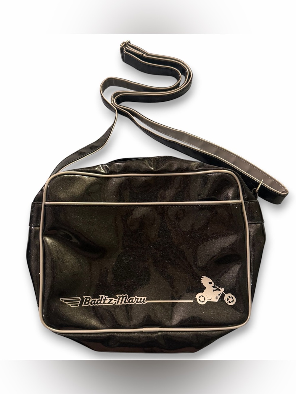 RARE VTG Sanrio 2001 Badtz Maru Hello Kitty Shoulder Messenger Bag Black
